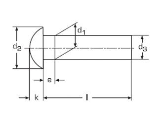схема чертеж - DIN 124 Заклёпки полукруглые