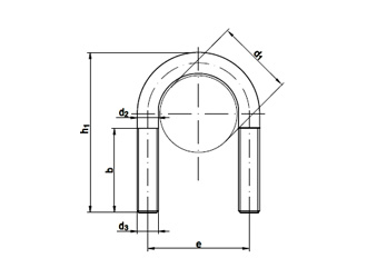 схема чертеж - DIN 3570 Болт-скоба U-образный