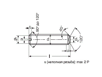 схема чертеж - DIN 438 Винт установочный