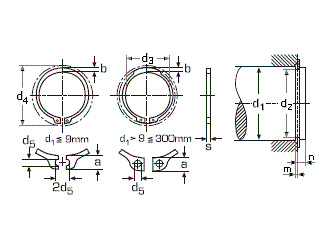 схема чертеж - DIN 471 Кольцо стопорное наружное