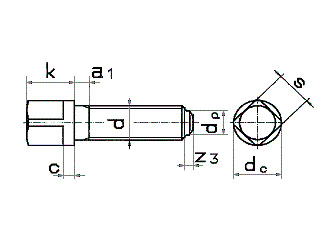 схема чертеж - DIN 480 Винт с квадратной головкой