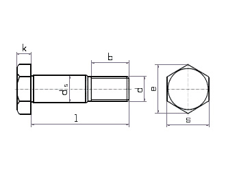 схема чертеж - DIN 610 Болт призонный