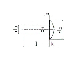 схема чертеж - DIN 674 Заклёпка алюминиевая под молоток