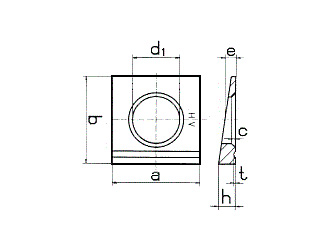 схема чертеж - DIN 6917 Шайба косая прямоугольная