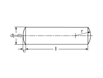 схема чертеж - DIN 7 Штифт цилиндрический направляющий