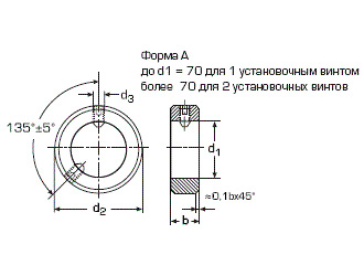 схема чертеж - DIN 705 А Кольцо установочное