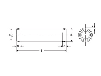 схема чертеж - DIN 7343 Штифт цилиндрический спиральный