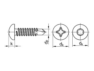 схема чертеж - DIN 7504 N Саморезы по металлу со сверлом