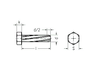 схема чертеж - DIN 7513 A Винт самонарезающий с шестигранной головкой