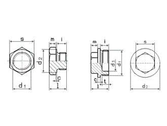 схема чертеж - DIN 7604 Заглушка металлическая