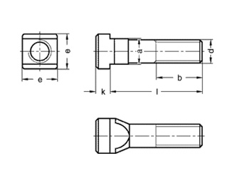 схема чертеж - DIN 787 Винт для Т-образных пазов