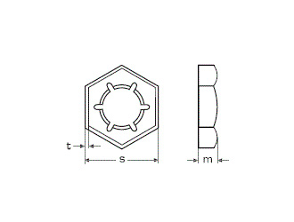 схема чертеж - DIN 7967 Контргайка (гайка стопорная)