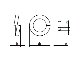 схема чертеж - DIN 7980 Шайба пружинная