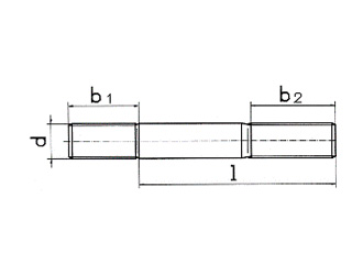 схема чертеж - DIN 835 Шпилька резьбовая, ввинчиваемый конец ~ 2d