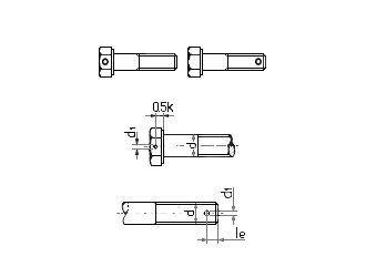 схема чертеж - DIN 962 Болты с отверстием