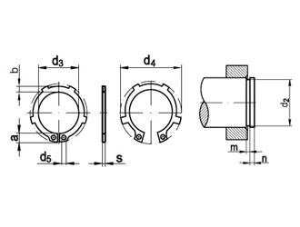 схема чертеж - DIN 983 Кольцо стопорное